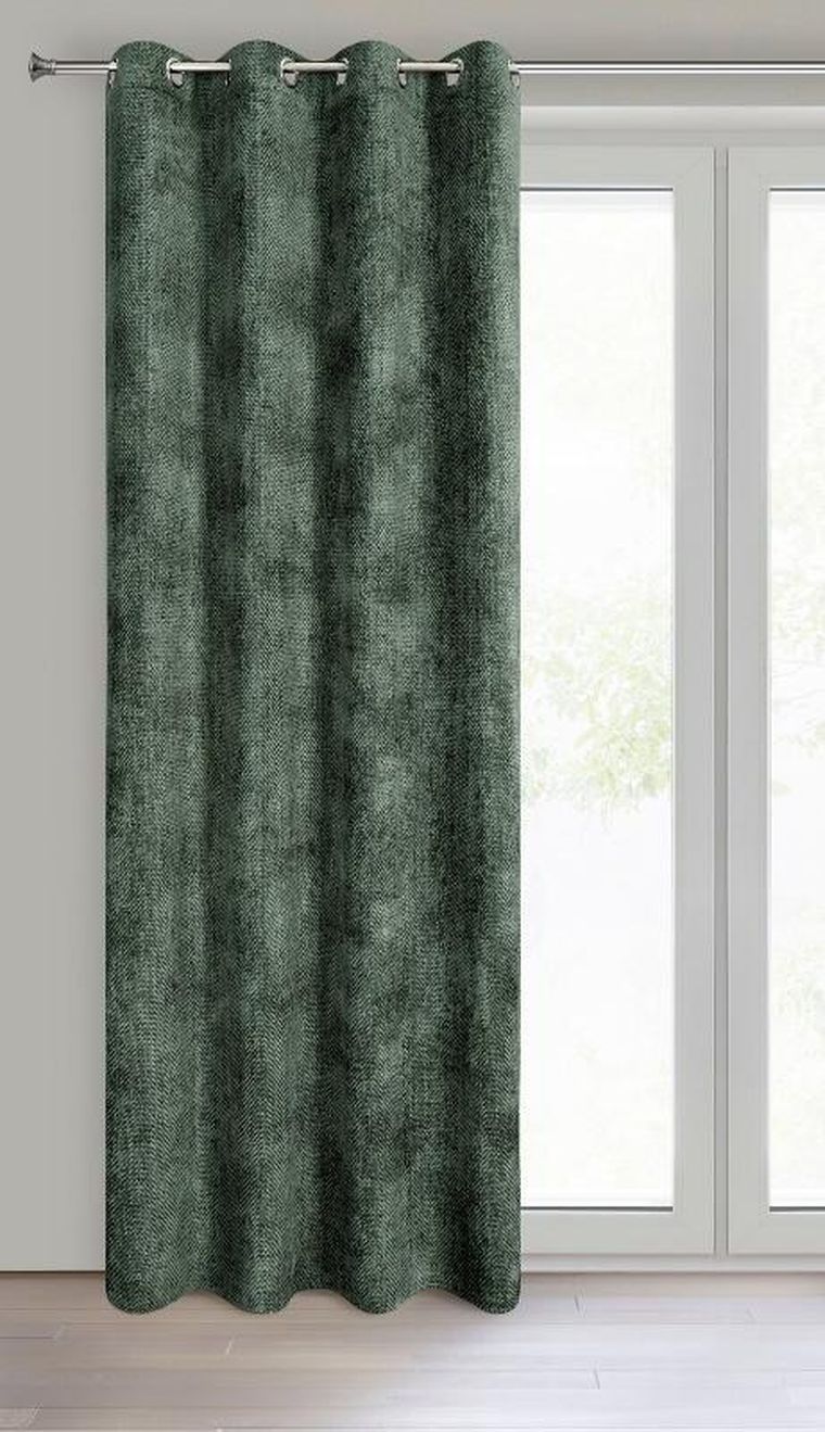 Eurofirany, zasłona zaciemniająca gotowa, Aleta, 135-250 cm, ciemnozielony