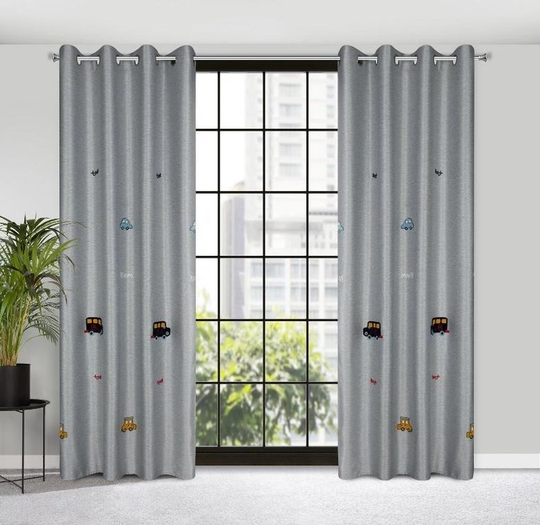 Eurofirany, zasłona zaciemniająca gotowa, Alvin, 140-250 cm, srebrny