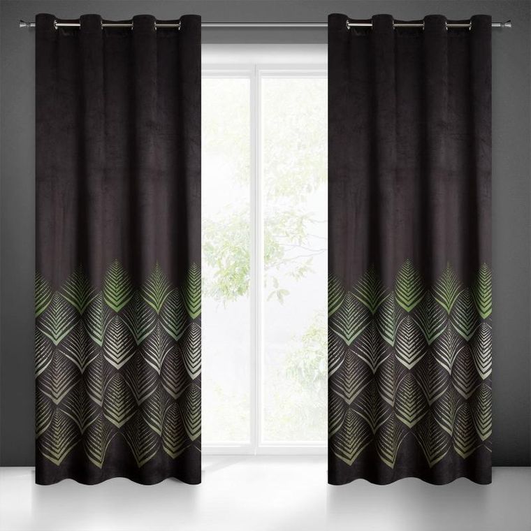 Eurofirany, zasłona zaciemniająca gotowa, Angelina, 140-250 cm, czarny