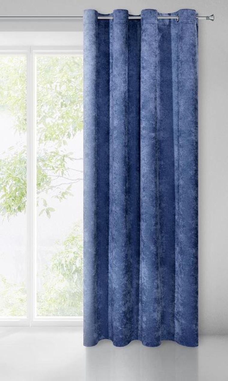 Eurofirany, zasłona zaciemniająca gotowa, Anisa, 140-250 cm, granatowy