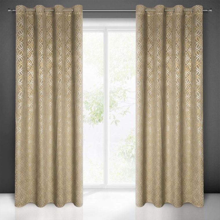 Eurofirany, zasłona zaciemniająca gotowa, Areta, 140-250 cm, beżowy