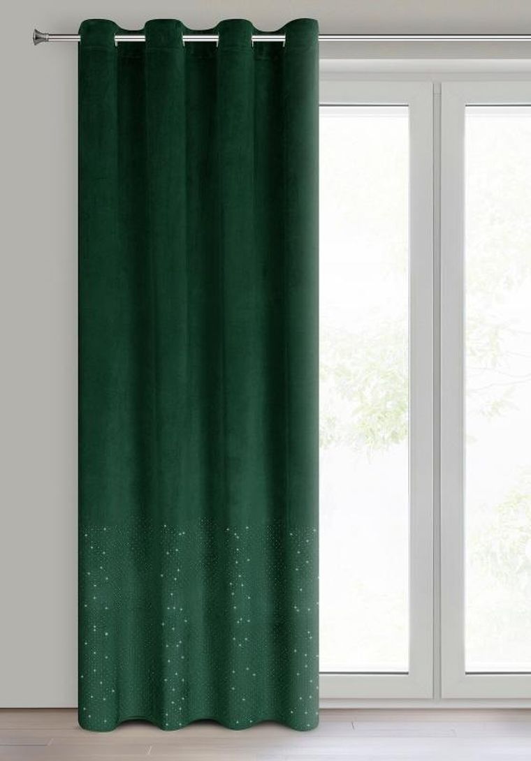 Eurofirany, zasłona zaciemniająca gotowa, Ariadna, 140-250 cm, ciemnozielony