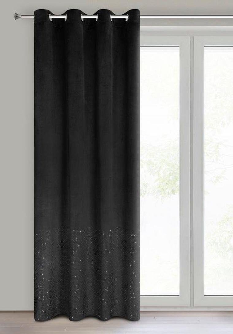 Eurofirany, zasłona zaciemniająca gotowa, Ariadna, 140-250 cm, czarny