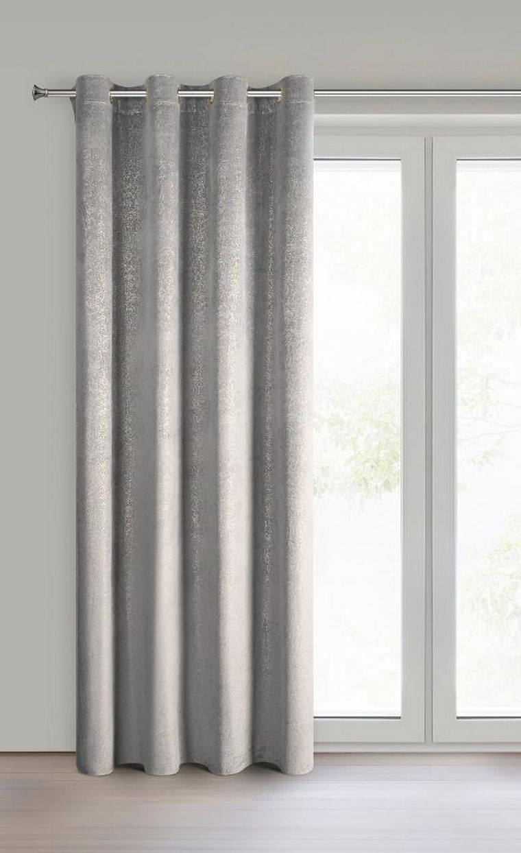 Eurofirany, zasłona zaciemniająca gotowa, Bethy, 135-250 cm, srebrny