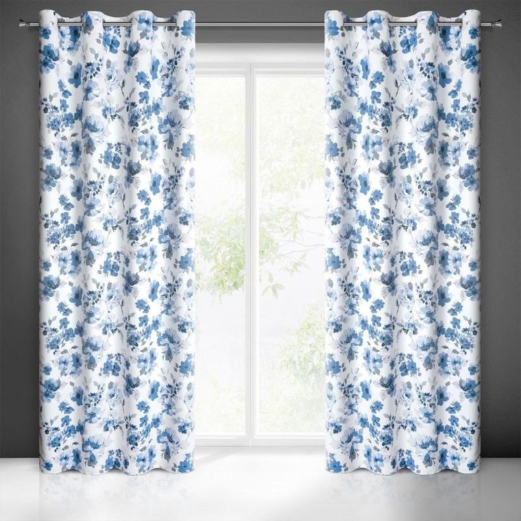 Eurofirany, zasłona zaciemniająca gotowa, Caren, 140-250 cm, niebieski