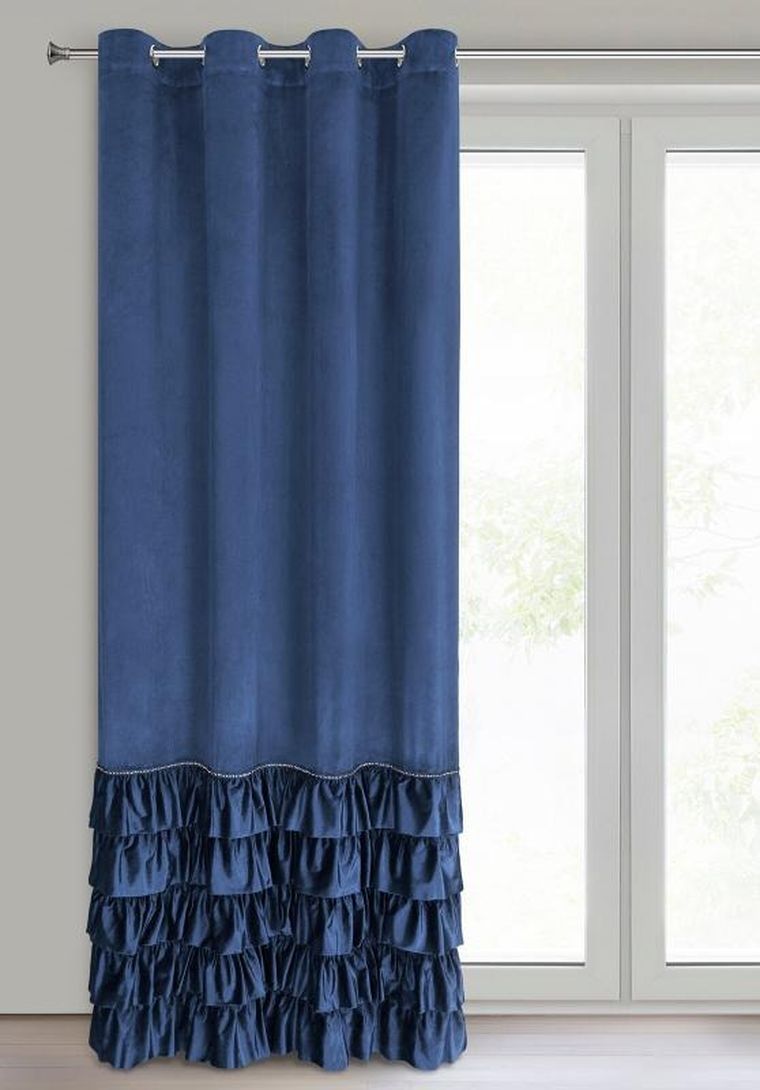 Eurofirany, zasłona zaciemniająca gotowa, Carli, 140-250 cm, granatowy