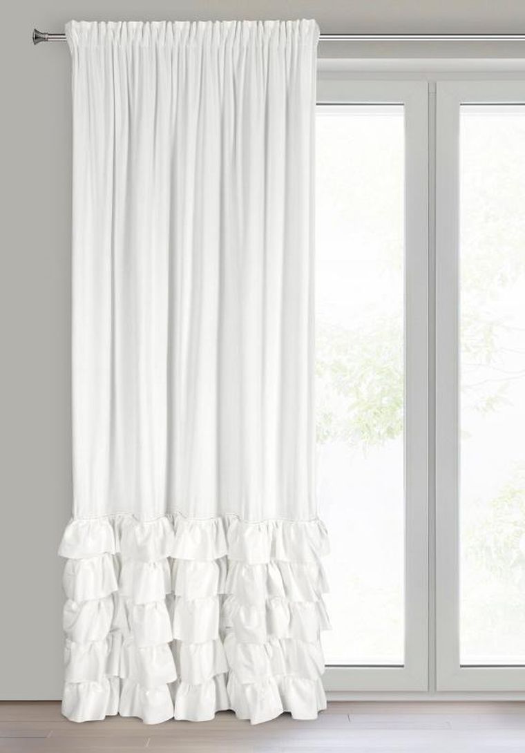 Eurofirany, zasłona zaciemniająca gotowa, Carli, na taśmie, 140-270 cm, biały