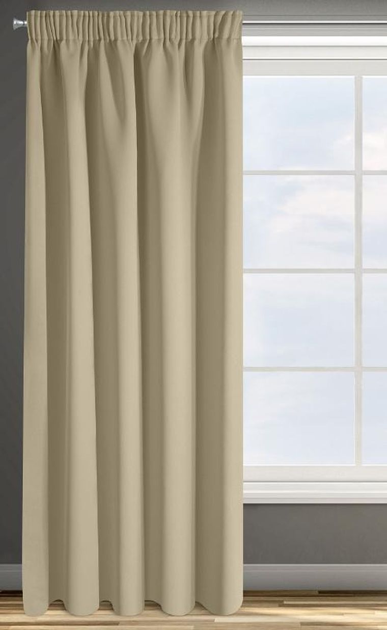 Eurofirany, zasłona zaciemniająca gotowa, D91 Parisa, na taśmie, 140-270 cm, beżowy