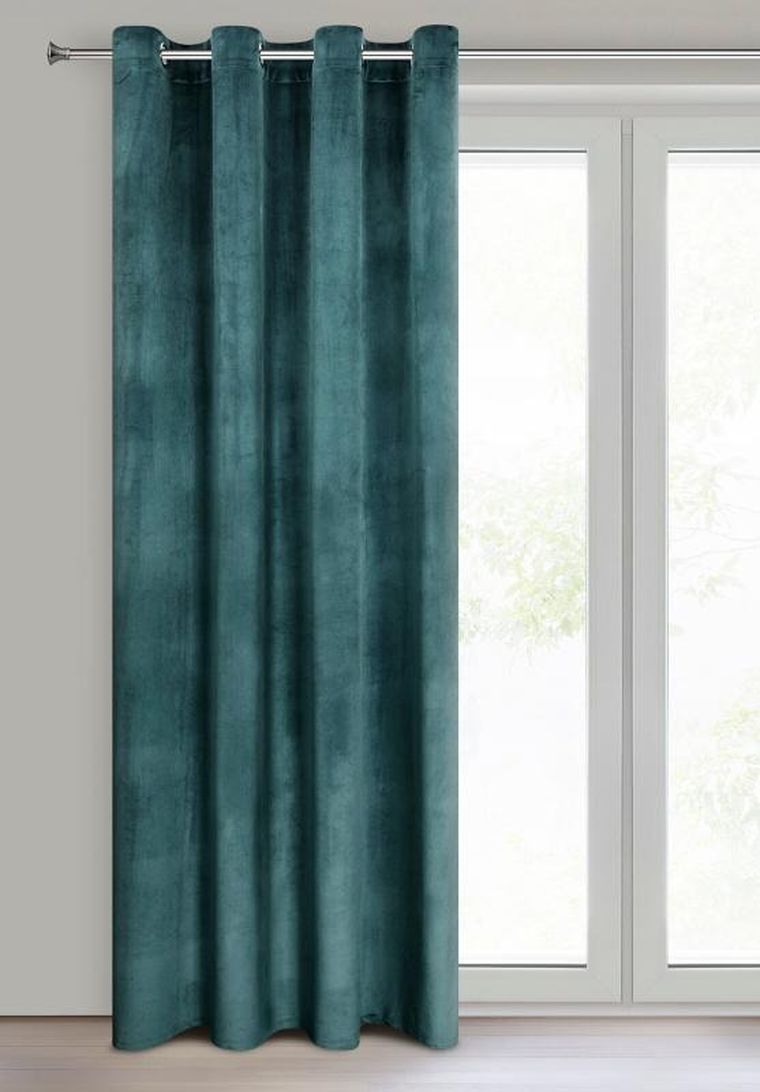 Eurofirany, zasłona zaciemniająca gotowa, d91 Rosa, 140-250 cm, ciemnoturkusowy