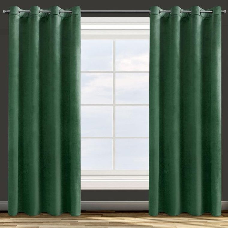 Eurofirany, zasłona zaciemniająca gotowa, D91 Rosa, 140-250 cm, zielona