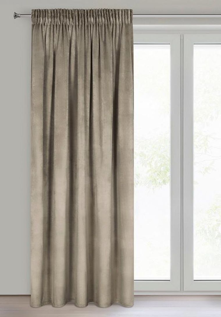 Eurofirany, zasłona zaciemniająca gotowa, d91, Rosa, na taśmie, 140-270 cm, brązowy