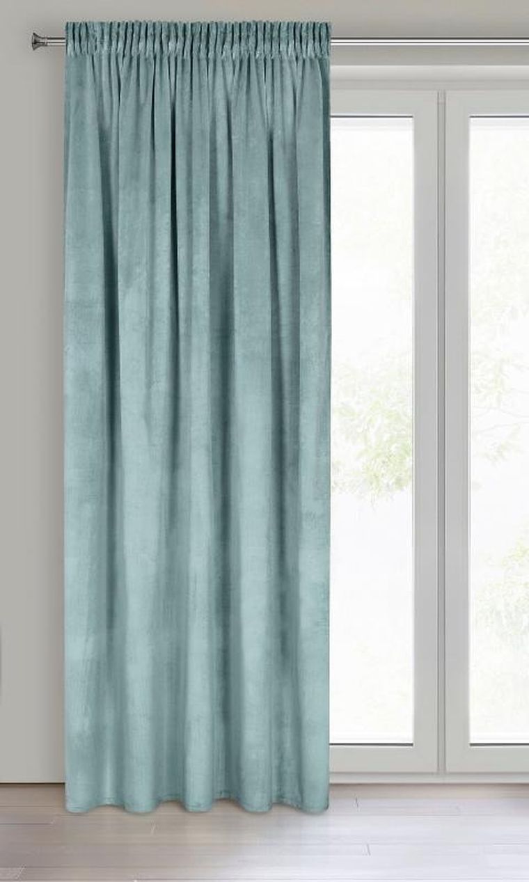 Eurofirany, zasłona zaciemniająca gotowa, d91 Rosa, na taśmie, 140-270 cm, szałwiowy
