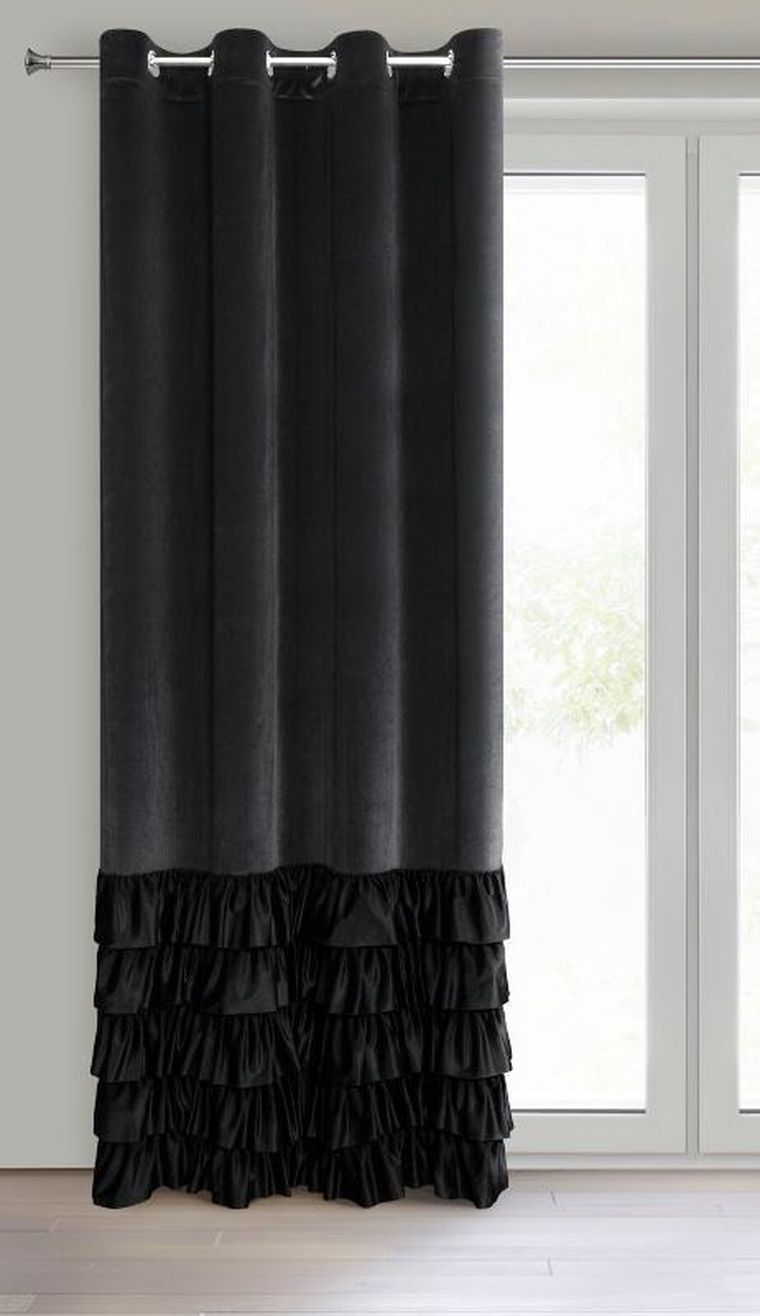 Eurofirany, zasłona zaciemniająca gotowa, Dani, 140-250 cm, czarny