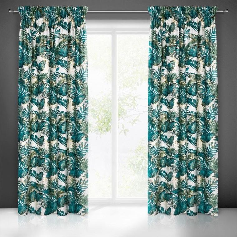 Eurofirany, zasłona zaciemniająca gotowa, Davos, na taśmie, 140-270 cm, zielony