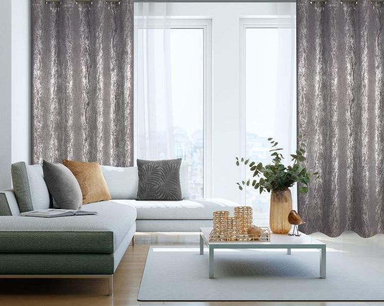 Eurofirany, zasłona zaciemniająca gotowa, Elise, 140-250 cm, stalowy