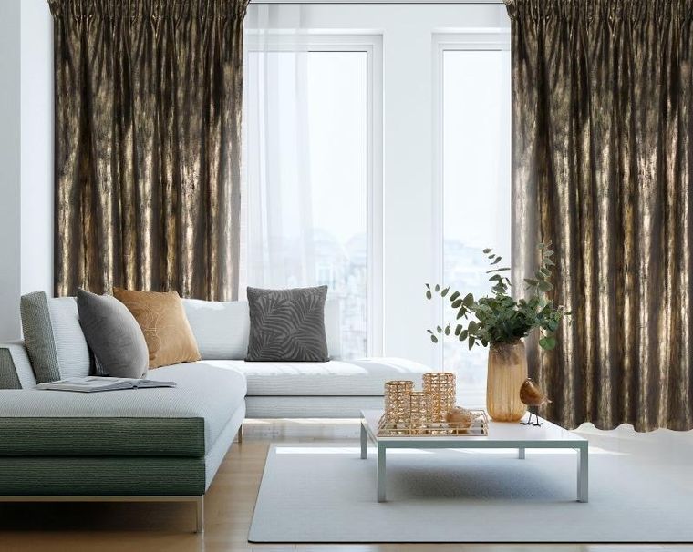 Eurofirany, zasłona zaciemniająca gotowa, Emila, na taśmie, 140-270 cm, czarny