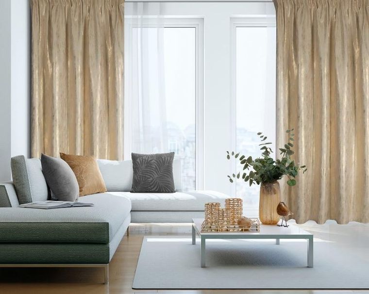 Eurofirany, zasłona zaciemniająca gotowa, Emila, na taśmie, 140-270 cm, kremowy