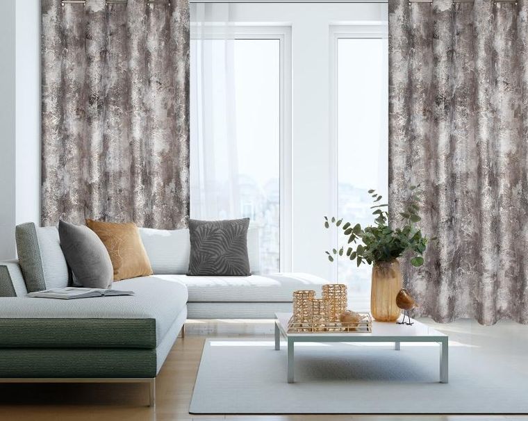 Eurofirany, zasłona zaciemniająca gotowa, Ester, 140-250 cm, stalowy