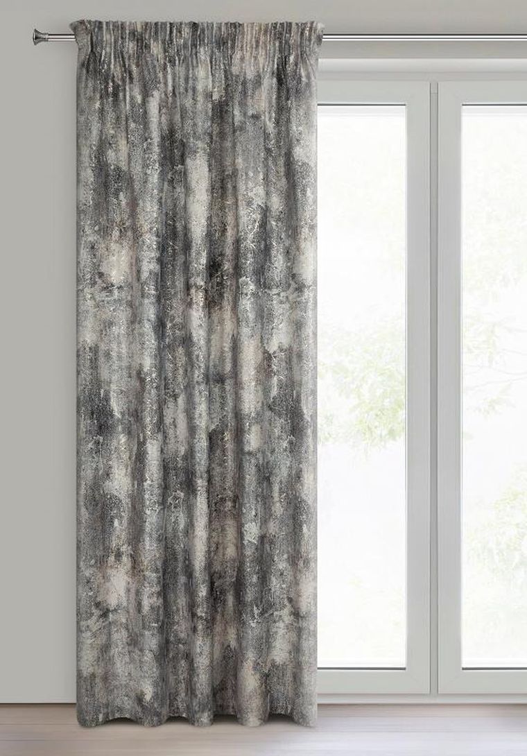 Eurofirany, zasłona zaciemniająca gotowa, Ester, na taśmie, 140-250 cm, srebrny