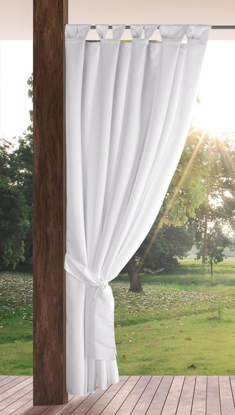 Eurofirany, zasłona zaciemniająca gotowa, Garden2, na szelkach, 155-240 cm, biały