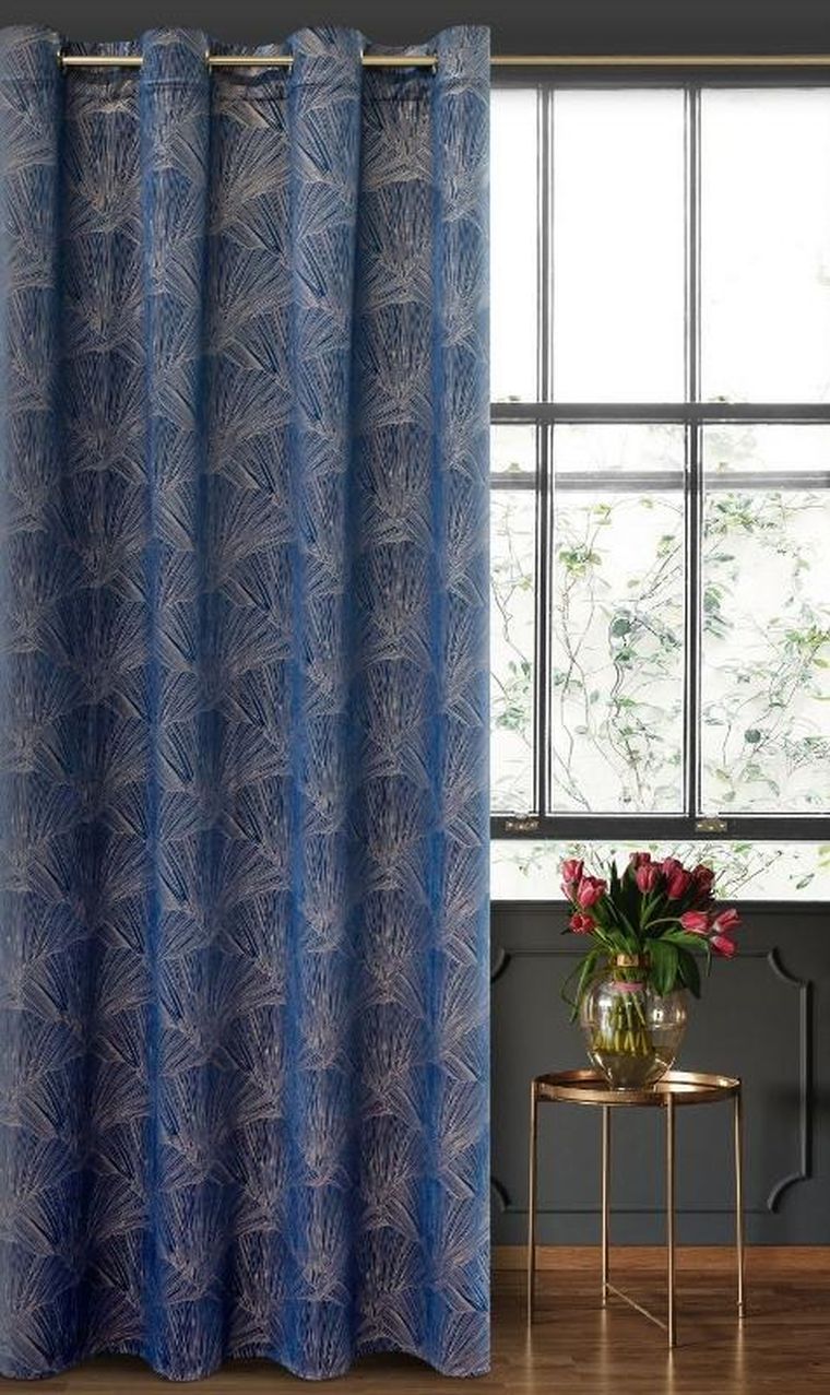 Eurofirany, zasłona zaciemniająca gotowa, Goja, 140-250 cm, granatowy