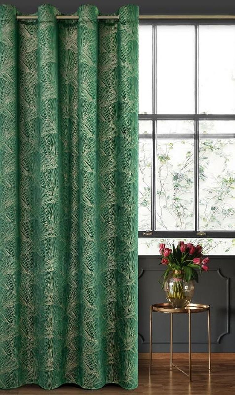 Eurofirany, zasłona zaciemniająca gotowa, Goja, 140-250 cm, zielony