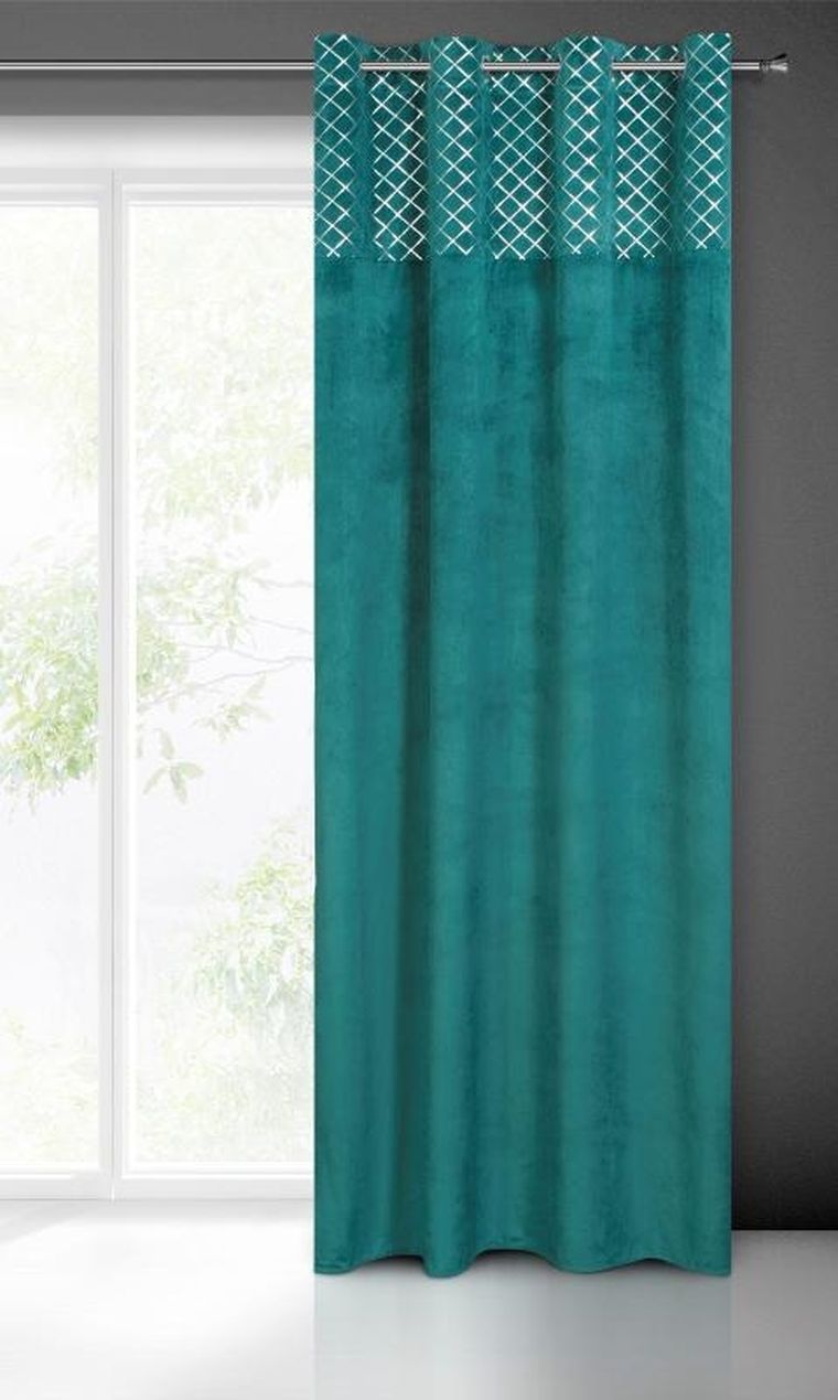 Eurofirany, zasłona zaciemniająca gotowa, Hazel, 140-250 cm, turkusowy