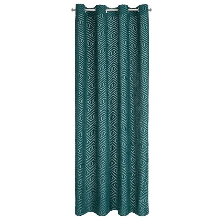 Eurofirany, zasłona zaciemniająca gotowa, Inga, na taśmie, 140-250 cm, turkusowy