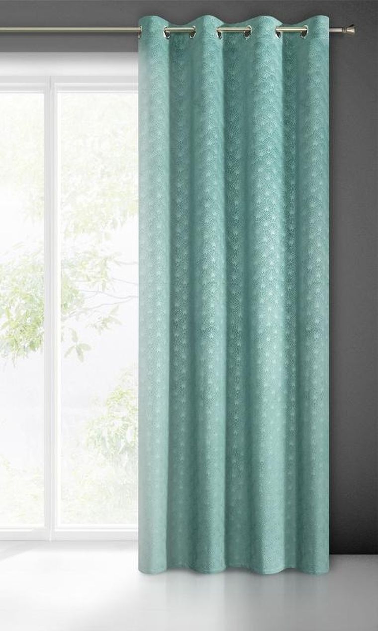 Eurofirany, zasłona zaciemniająca gotowa, Julia, 140-250 cm, morski