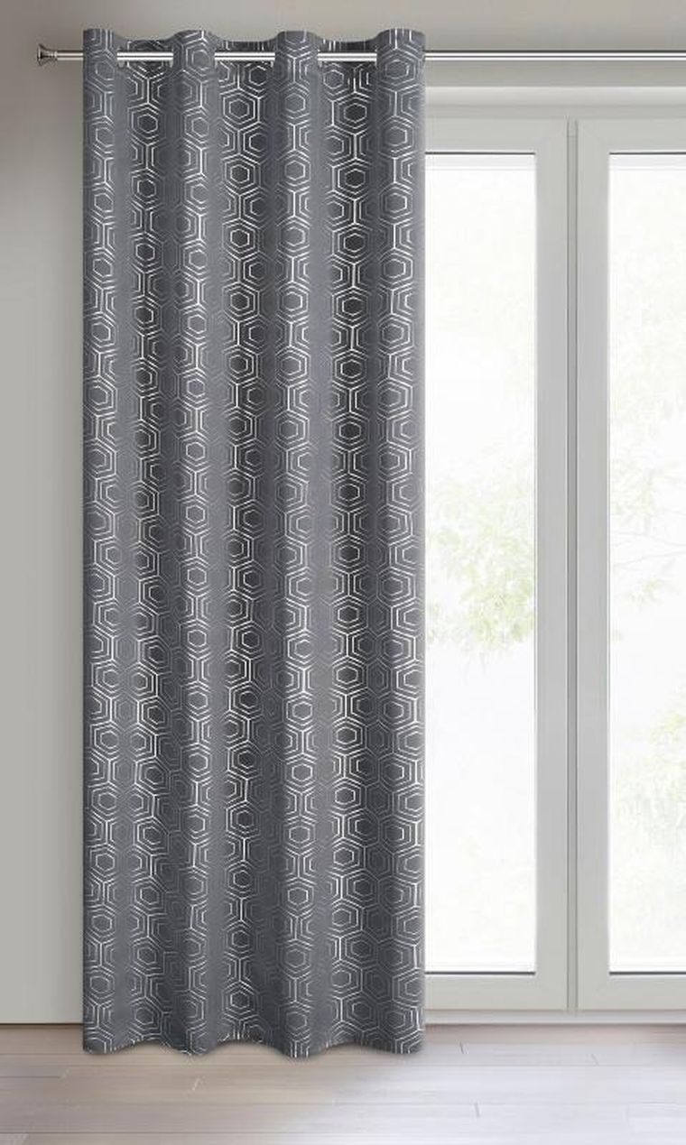 Eurofirany, zasłona zaciemniająca gotowa, Kaja, 135-250 cm, grafitowy