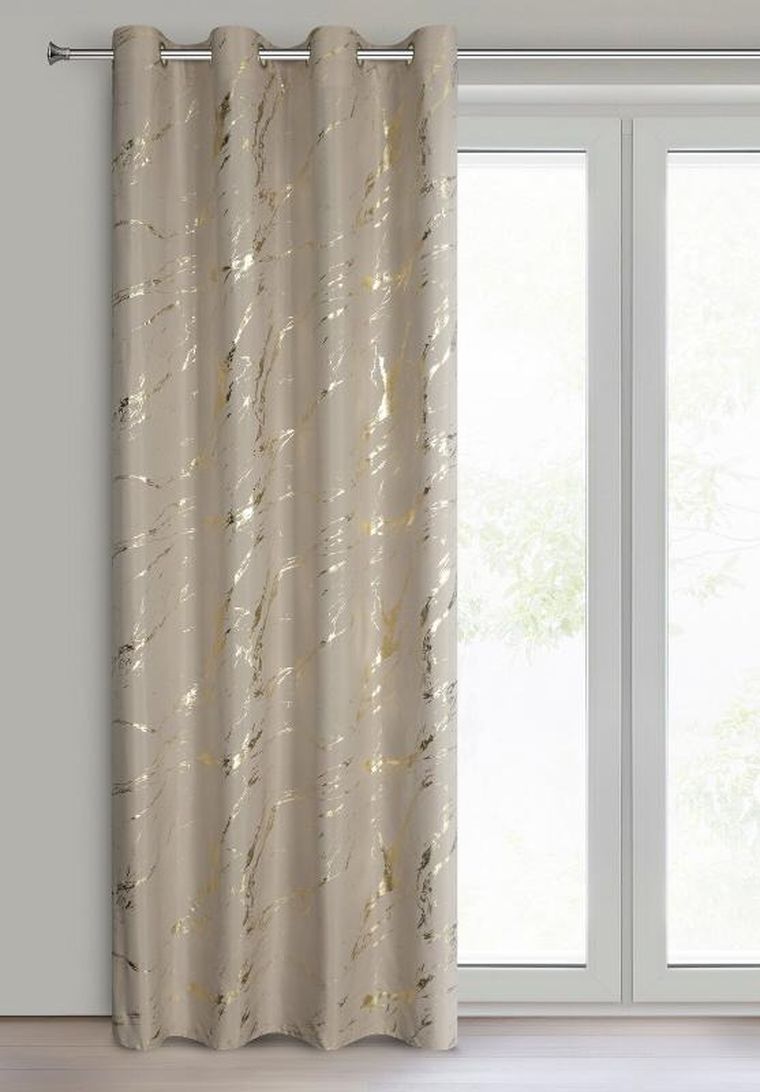 Eurofirany, zasłona zaciemniająca gotowa, Lani, 140-250 cm, beżowy