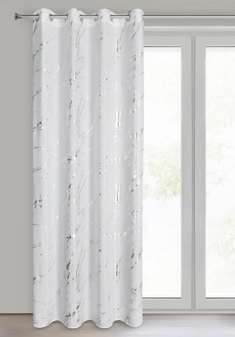 Eurofirany, zasłona zaciemniająca gotowa, Lani, 140-250 cm, biały