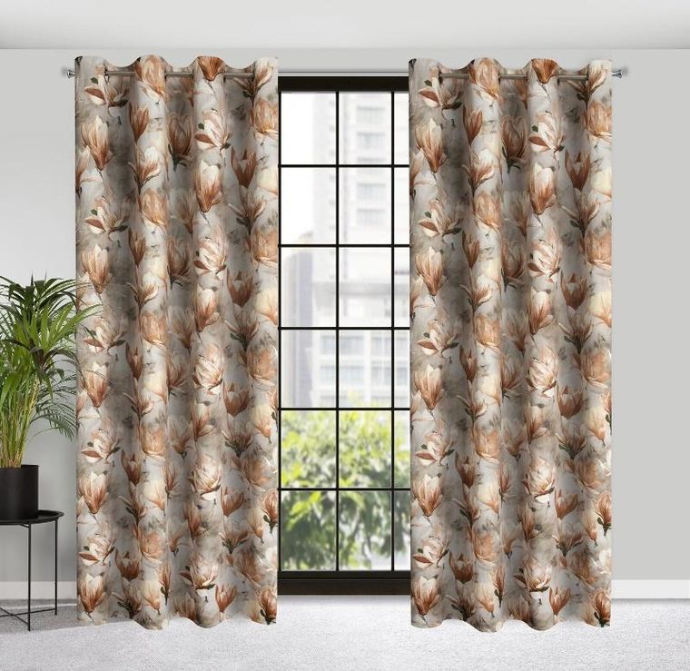 Eurofirany, zasłona zaciemniająca gotowa, Lari, 140-250 cm, brązowy