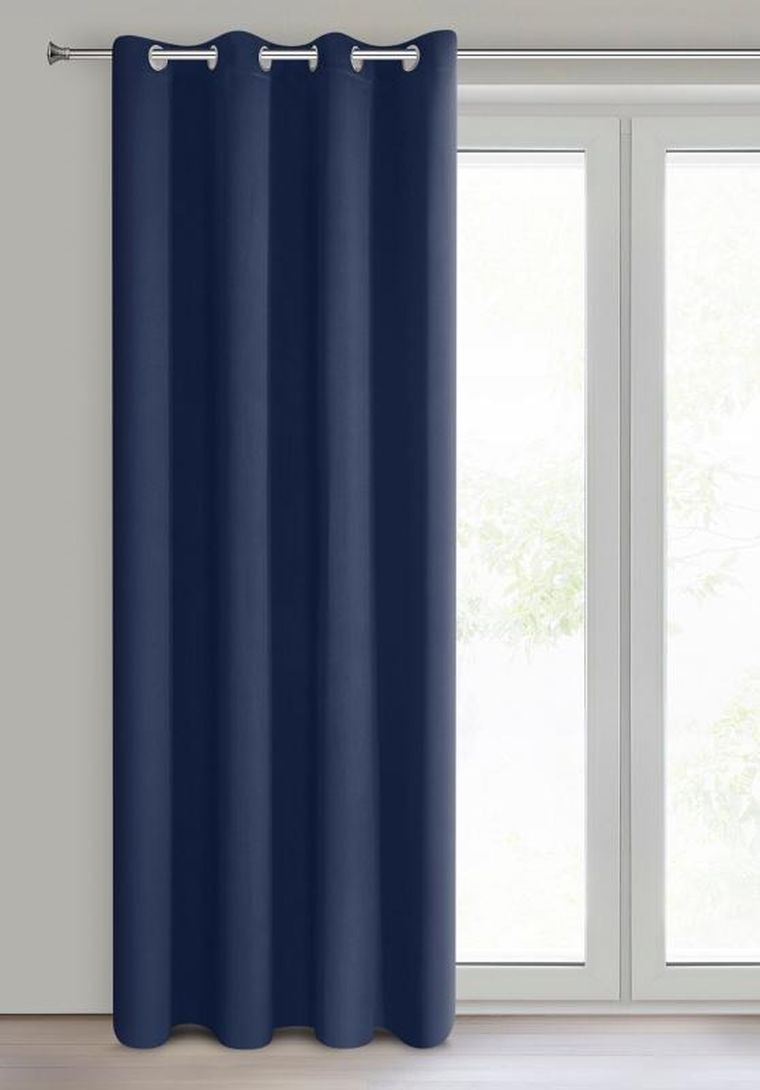 Eurofirany, zasłona zaciemniająca gotowa, Logan, 135-270 cm, granatowy