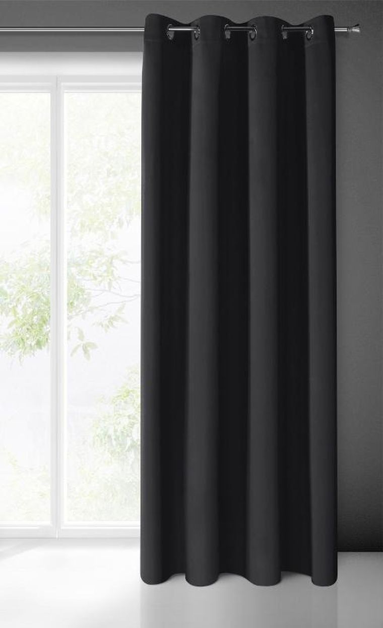 Eurofirany, zasłona zaciemniająca gotowa, Logan, 140-270 cm, czarny