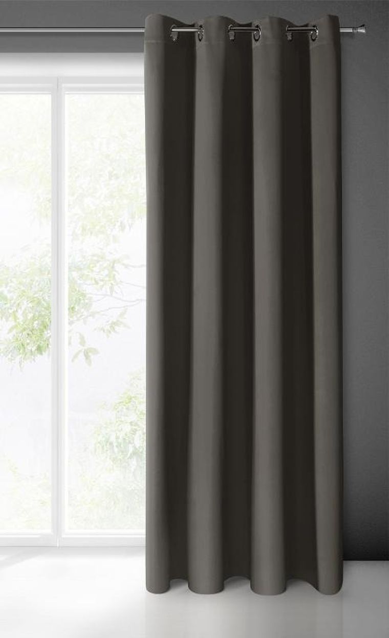 Eurofirany, zasłona zaciemniająca gotowa, Logan, 140-270 cm, grafitowy