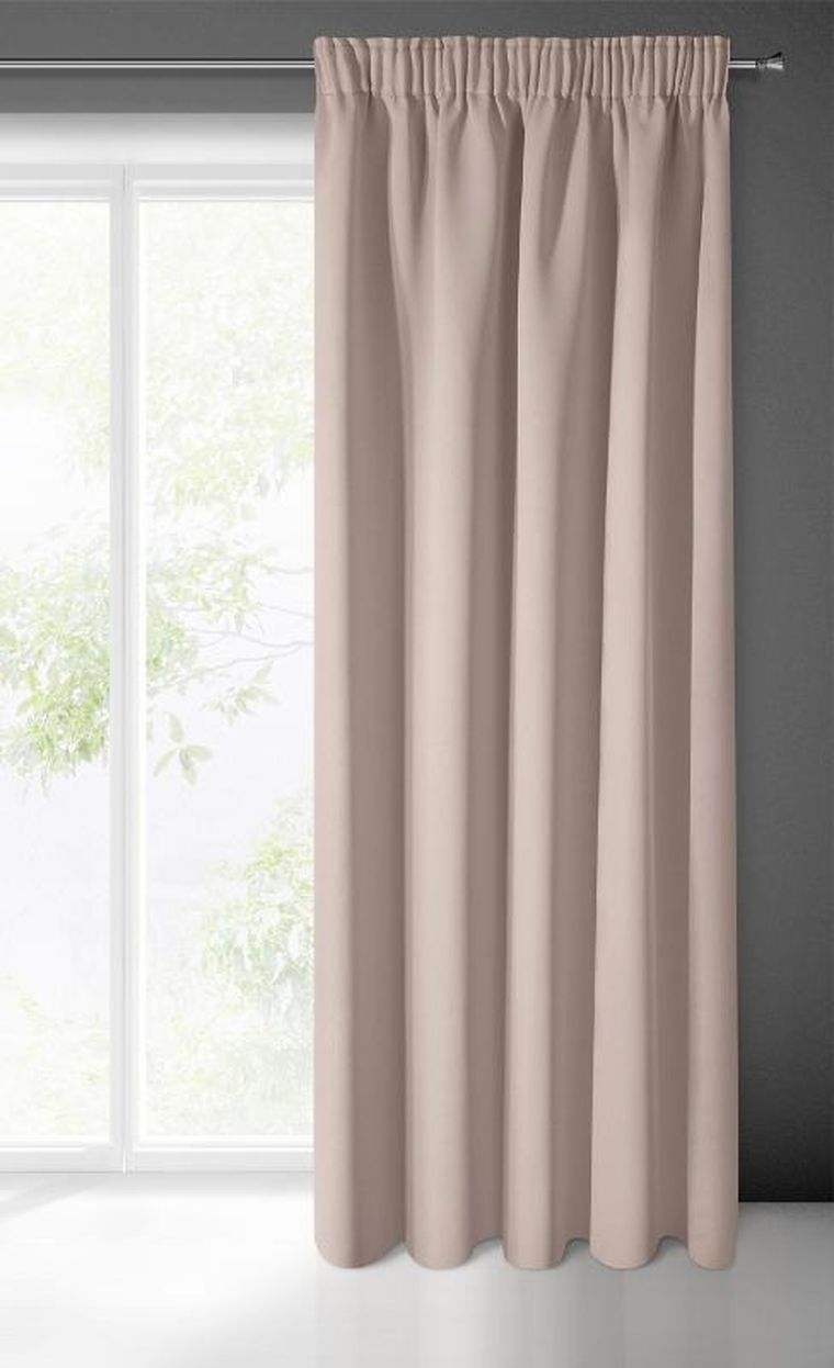 Eurofirany, zasłona zaciemniająca gotowa, Logan, na taśmie, 140-270 cm, pudrowy