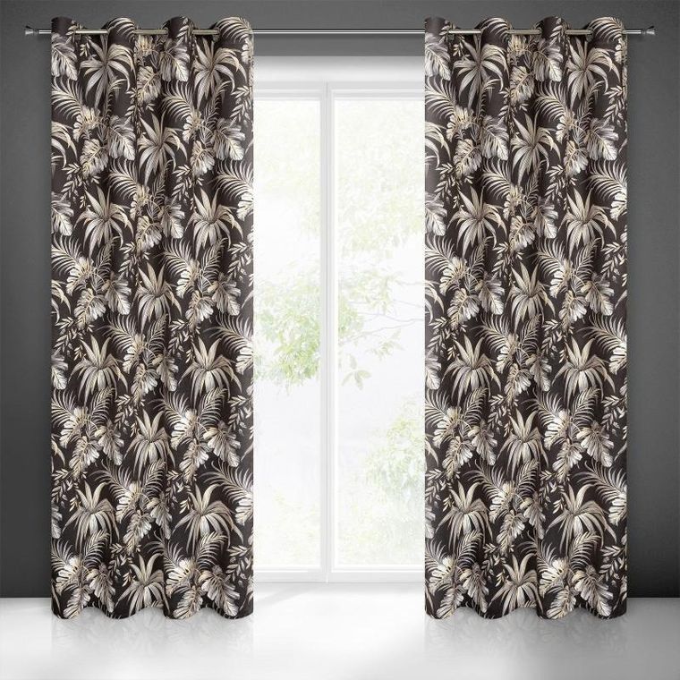 Eurofirany, zasłona zaciemniająca gotowa, Magi, 140-250 cm, czarny