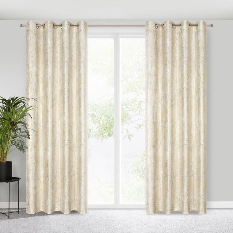 Eurofirany, zasłona zaciemniająca gotowa, Malia, 140-250 cm, kremowy