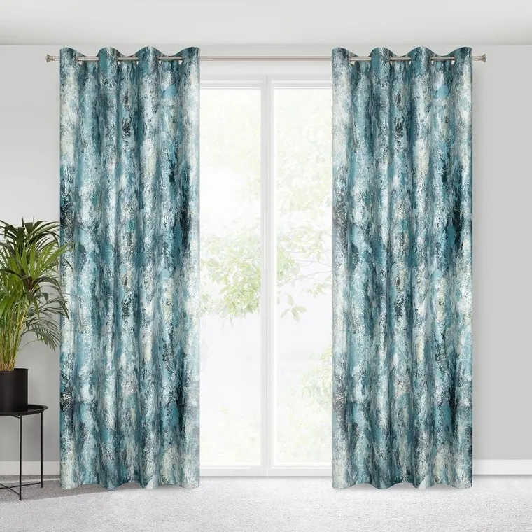 Eurofirany, zasłona zaciemniająca gotowa, Malia, 140-250 cm, niebieski