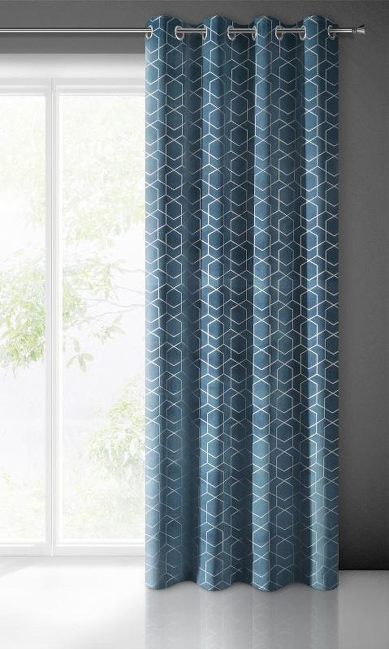 Eurofirany, zasłona zaciemniająca gotowa, Mandi, 135-250 cm, granatowy