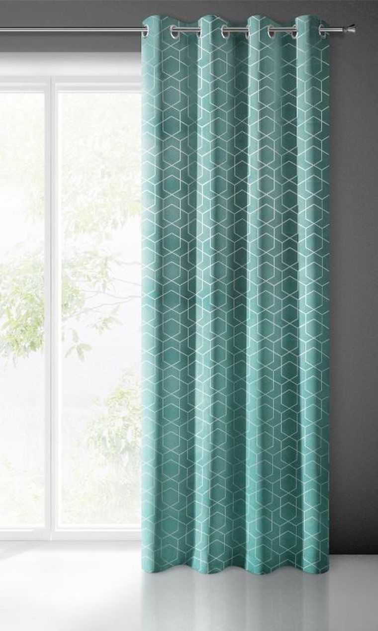 Eurofirany, zasłona zaciemniająca gotowa, Mandi, 135-250 cm, turkusowy