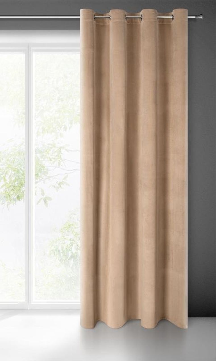 Eurofirany, zasłona zaciemniająca gotowa, Melanie, 140-250 cm, ciemnobeżowy