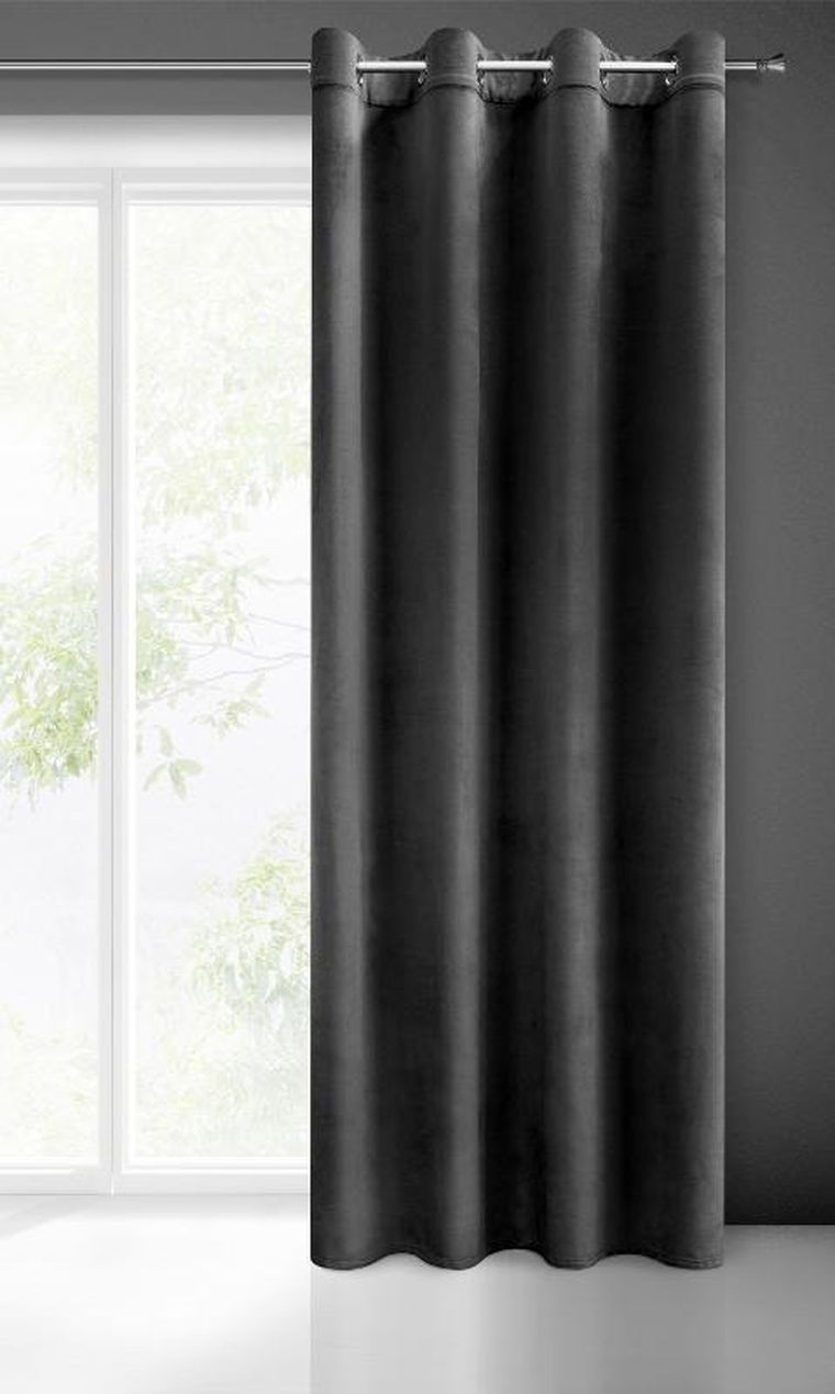 Eurofirany, zasłona zaciemniająca gotowa, Melanie, 140-250 cm, czarny