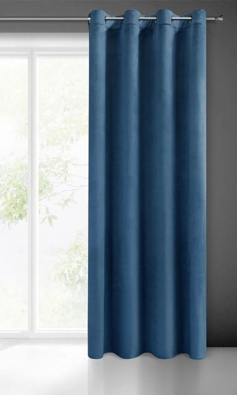 Eurofirany, zasłona zaciemniająca gotowa, Melanie, 140-250 cm, granatowy