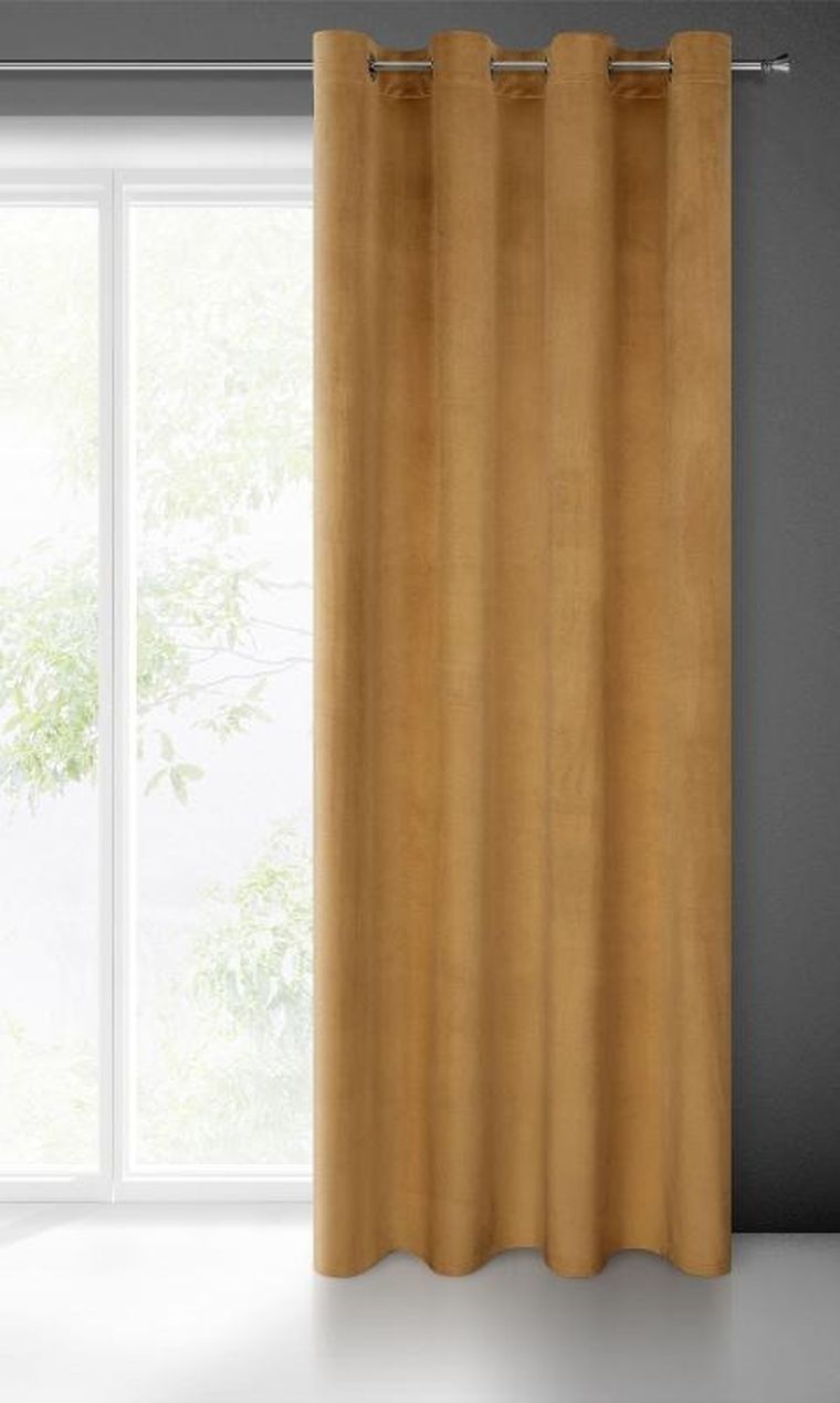 Eurofirany, zasłona zaciemniająca gotowa, melanie, 140-250 cm, miodowy