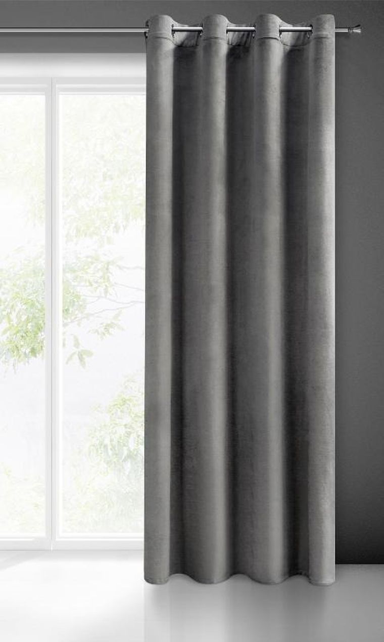 Eurofirany, zasłona zaciemniająca gotowa, Melanie, 140-250 cm, stalowy