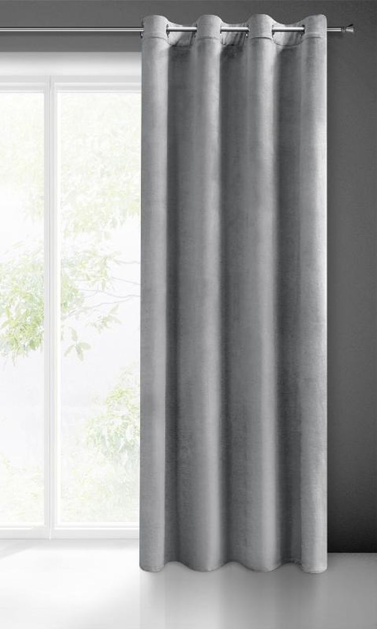 Eurofirany, zasłona zaciemniająca gotowa, Melanie, 140-250 cm, szary
