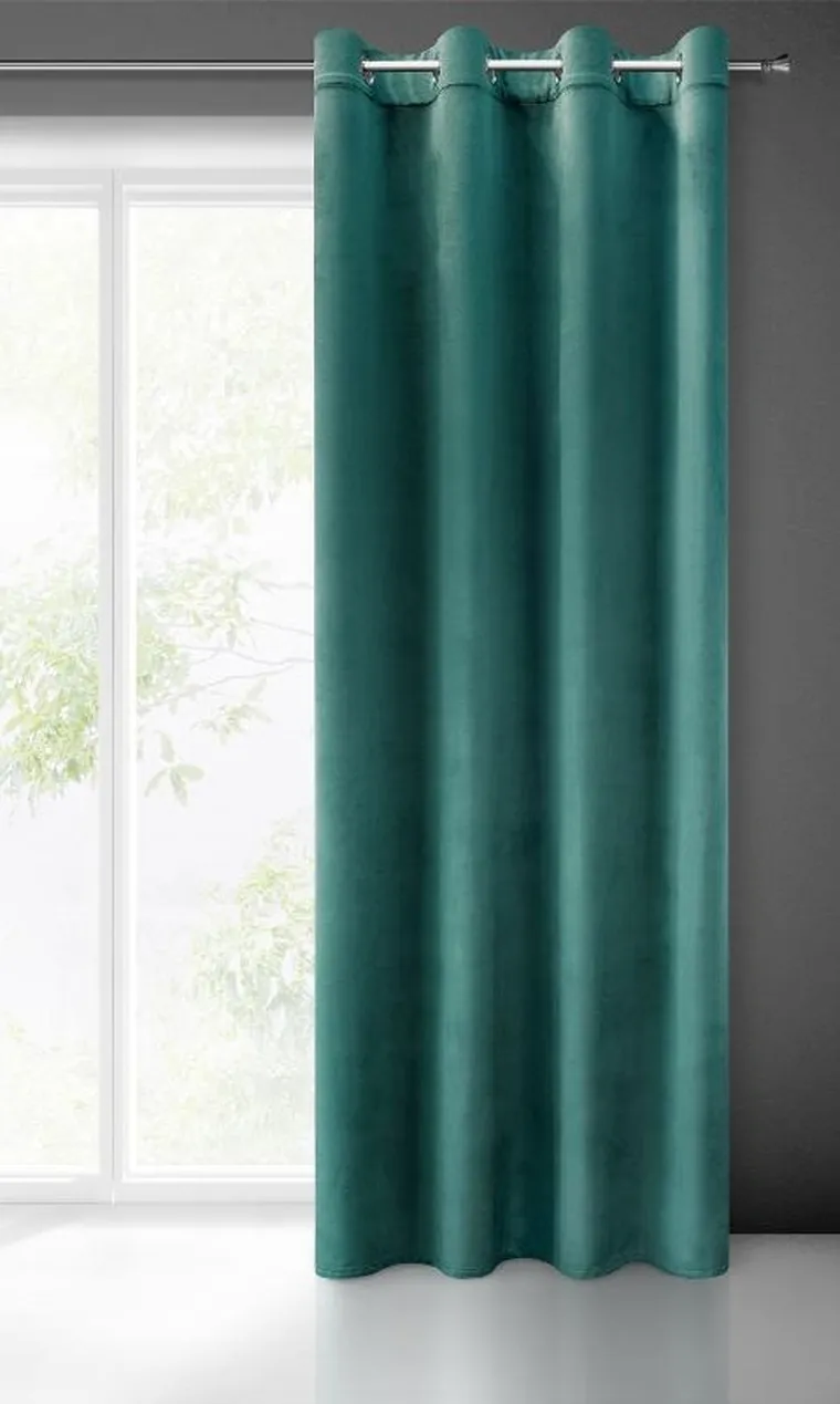 Eurofirany, zasłona zaciemniająca gotowa, Melanie, 140-250 cm, turkusowy