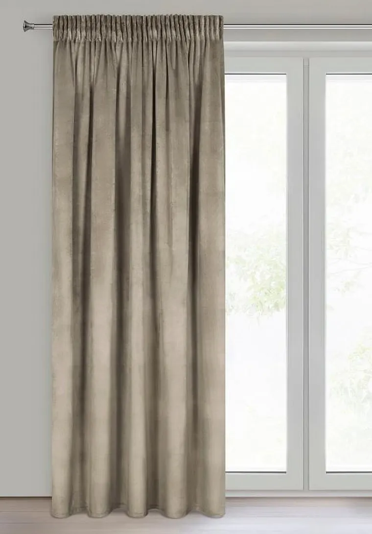 Eurofirany, zasłona zaciemniająca gotowa, Melanie, na taśmie, 140-270 cm, brązowy